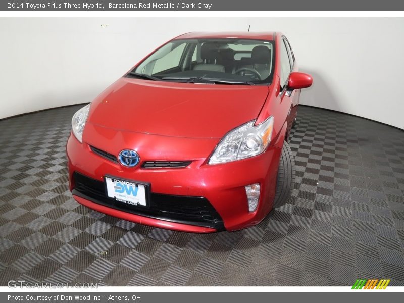 Barcelona Red Metallic / Dark Gray 2014 Toyota Prius Three Hybrid