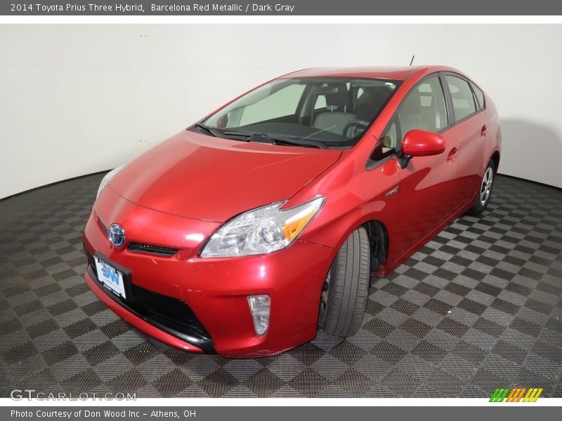 Barcelona Red Metallic / Dark Gray 2014 Toyota Prius Three Hybrid