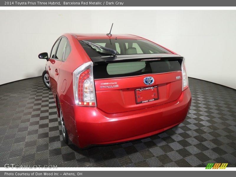 Barcelona Red Metallic / Dark Gray 2014 Toyota Prius Three Hybrid
