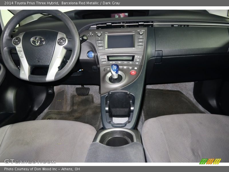 Barcelona Red Metallic / Dark Gray 2014 Toyota Prius Three Hybrid