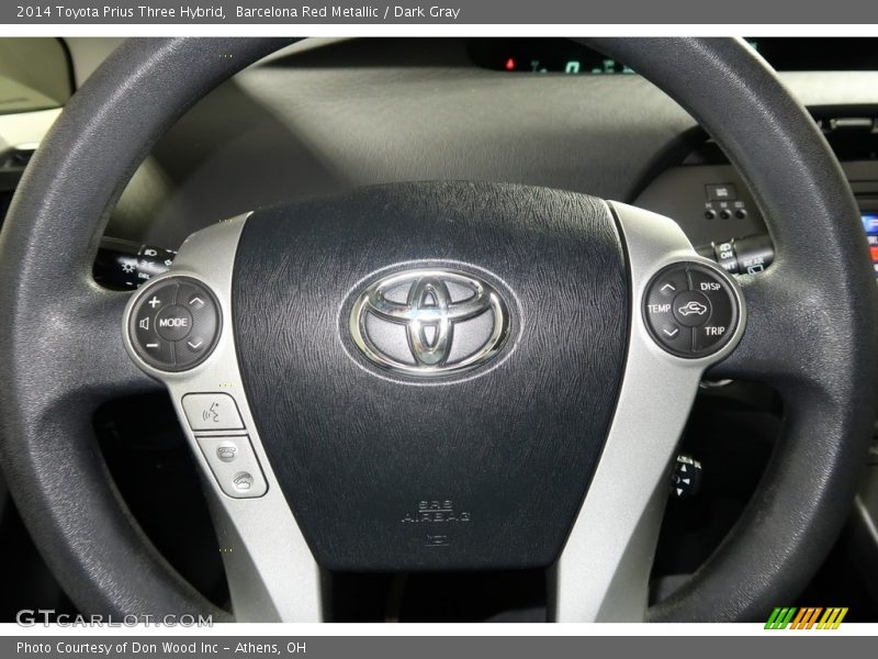 Barcelona Red Metallic / Dark Gray 2014 Toyota Prius Three Hybrid