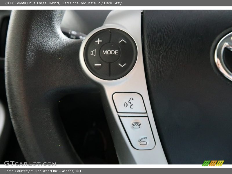 Barcelona Red Metallic / Dark Gray 2014 Toyota Prius Three Hybrid