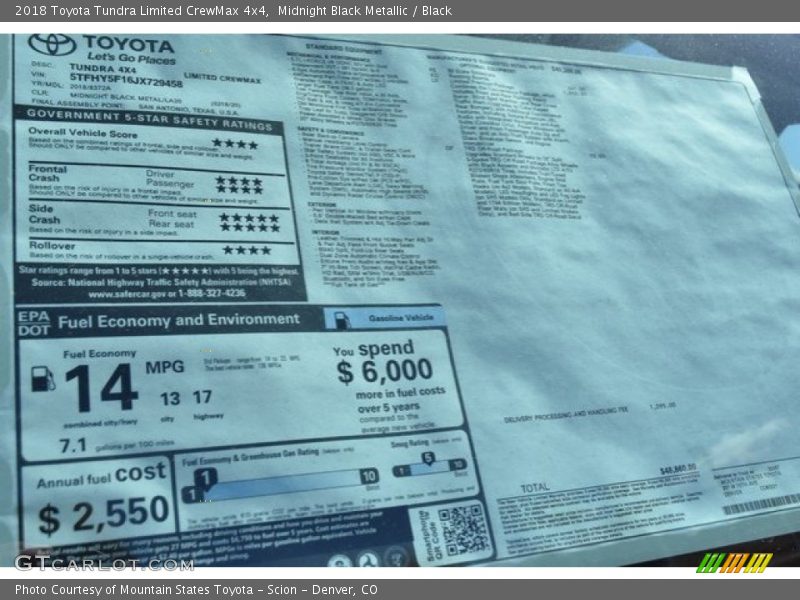 Midnight Black Metallic / Black 2018 Toyota Tundra Limited CrewMax 4x4