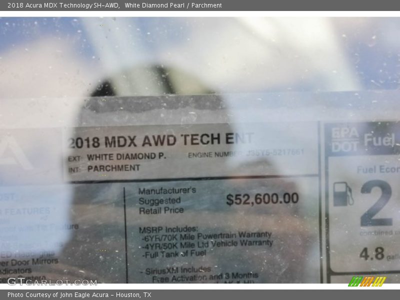 White Diamond Pearl / Parchment 2018 Acura MDX Technology SH-AWD
