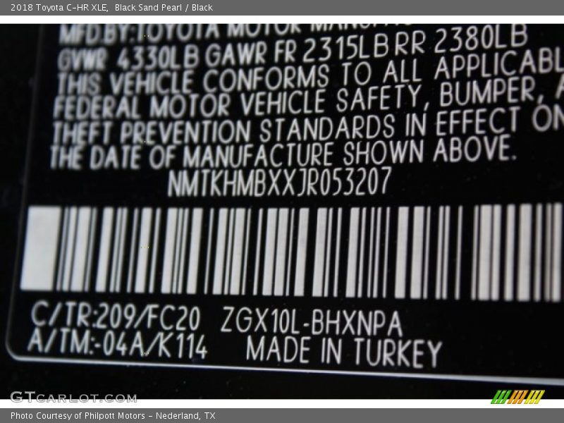Black Sand Pearl / Black 2018 Toyota C-HR XLE