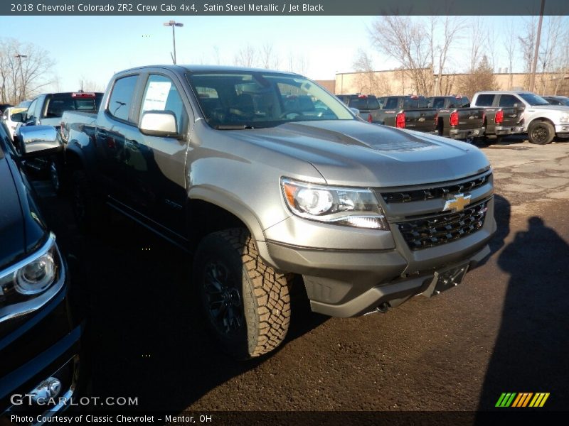 Satin Steel Metallic / Jet Black 2018 Chevrolet Colorado ZR2 Crew Cab 4x4