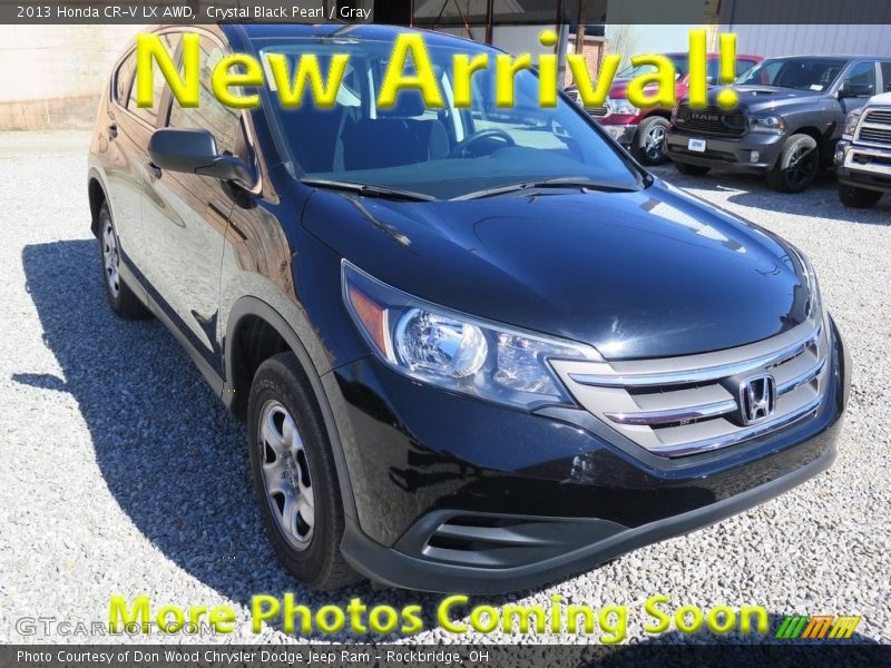 Crystal Black Pearl / Gray 2013 Honda CR-V LX AWD