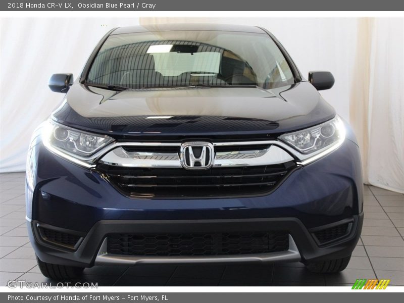Obsidian Blue Pearl / Gray 2018 Honda CR-V LX