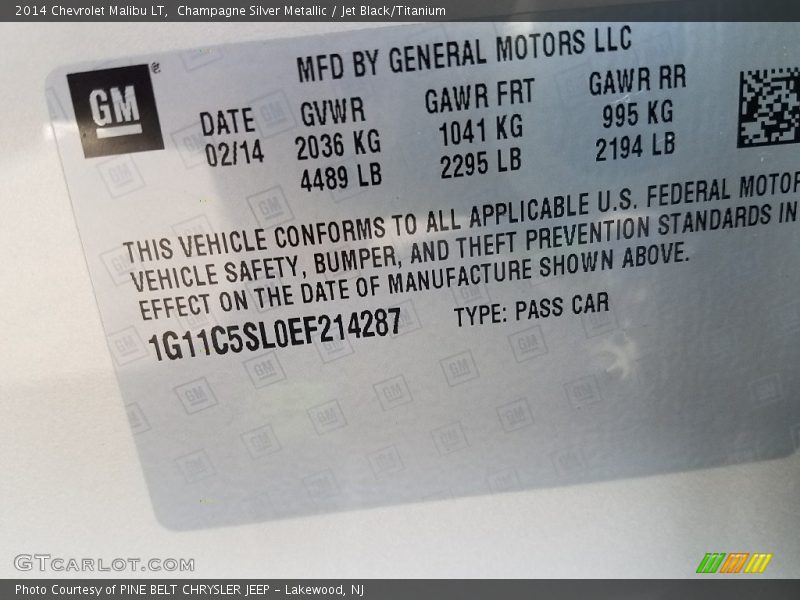 Champagne Silver Metallic / Jet Black/Titanium 2014 Chevrolet Malibu LT