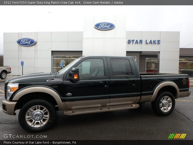 Green Gem Metallic / Adobe 2012 Ford F250 Super Duty King Ranch Crew Cab 4x4