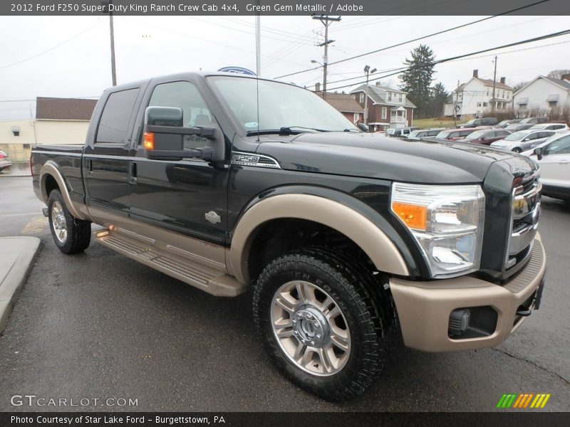 Green Gem Metallic / Adobe 2012 Ford F250 Super Duty King Ranch Crew Cab 4x4