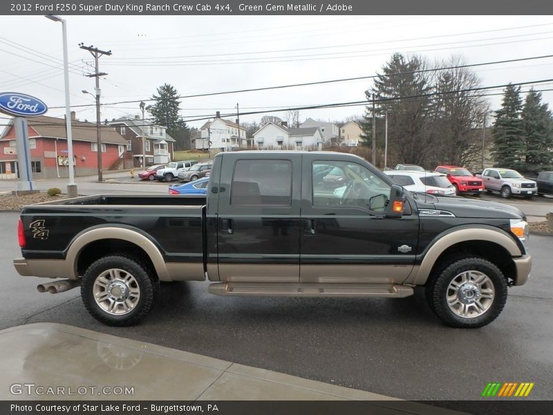 Green Gem Metallic / Adobe 2012 Ford F250 Super Duty King Ranch Crew Cab 4x4