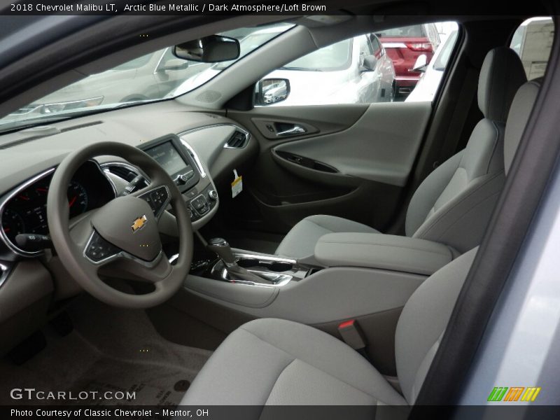Arctic Blue Metallic / Dark Atmosphere/Loft Brown 2018 Chevrolet Malibu LT
