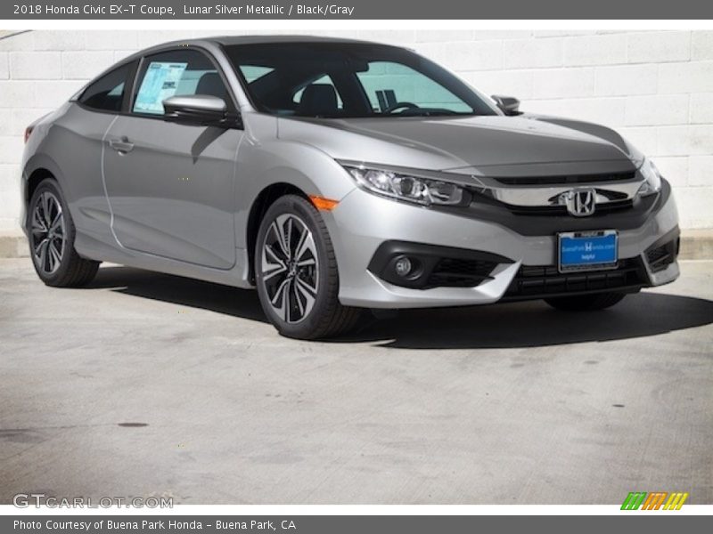 Lunar Silver Metallic / Black/Gray 2018 Honda Civic EX-T Coupe