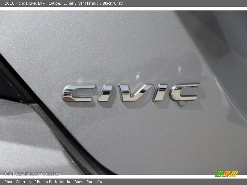 Lunar Silver Metallic / Black/Gray 2018 Honda Civic EX-T Coupe