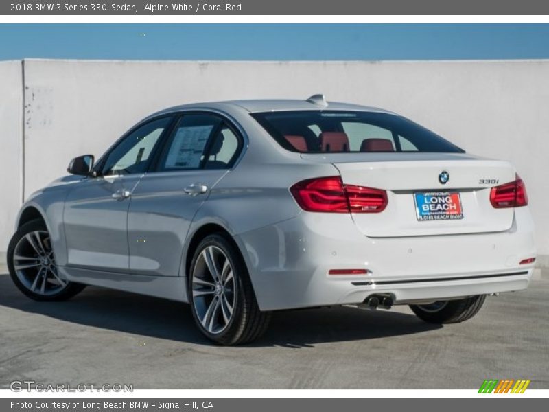 Alpine White / Coral Red 2018 BMW 3 Series 330i Sedan