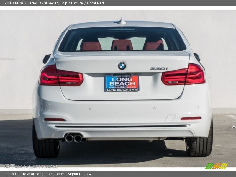 Alpine White / Coral Red 2018 BMW 3 Series 330i Sedan