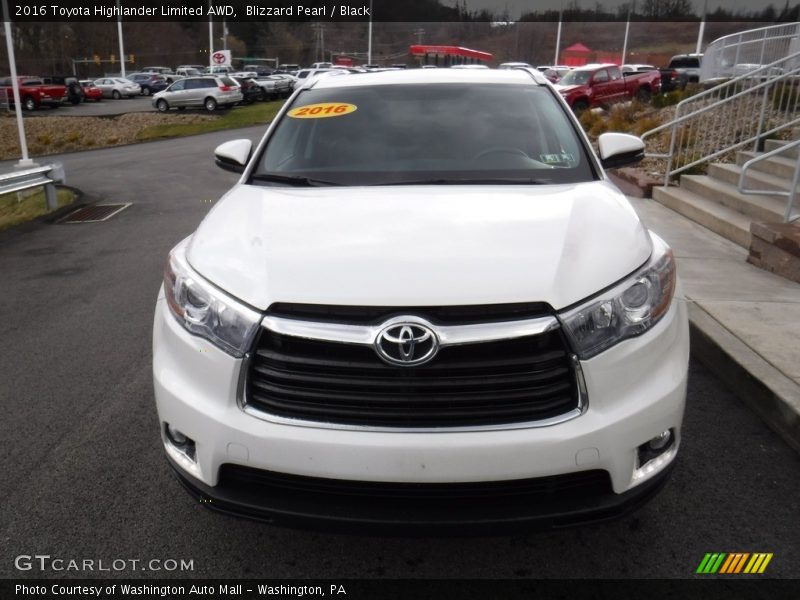 Blizzard Pearl / Black 2016 Toyota Highlander Limited AWD