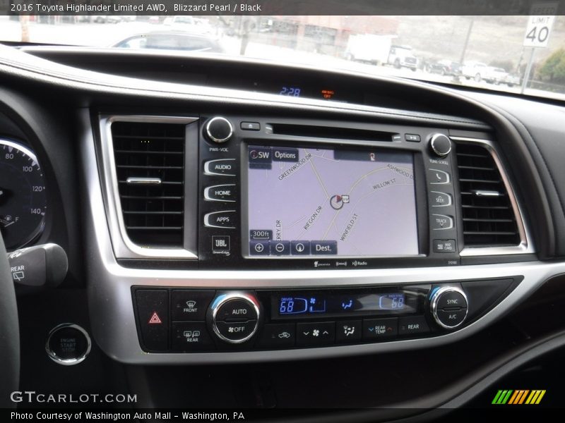 Blizzard Pearl / Black 2016 Toyota Highlander Limited AWD