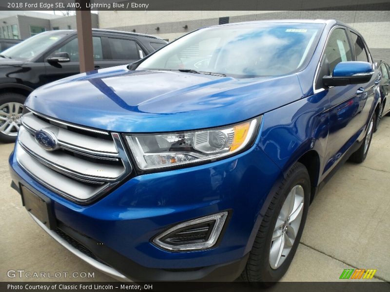 Lightning Blue / Ebony 2018 Ford Edge SEL AWD