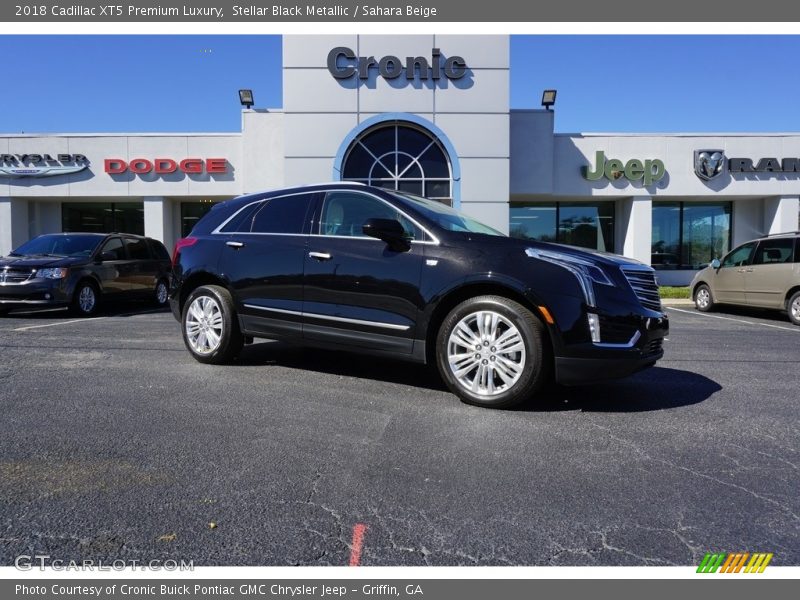 Stellar Black Metallic / Sahara Beige 2018 Cadillac XT5 Premium Luxury