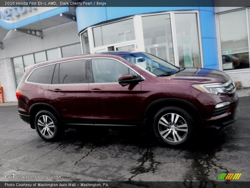 Dark Cherry Pearl / Beige 2016 Honda Pilot EX-L AWD