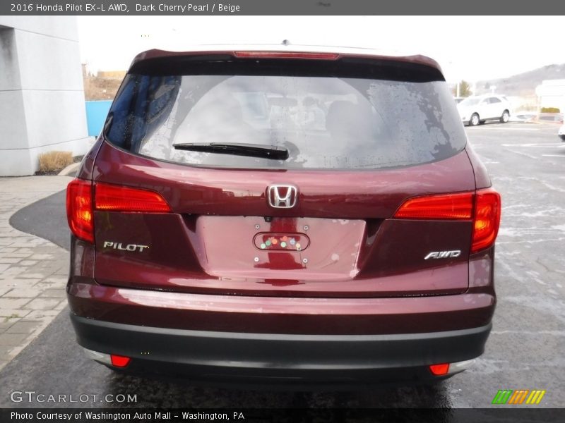 Dark Cherry Pearl / Beige 2016 Honda Pilot EX-L AWD