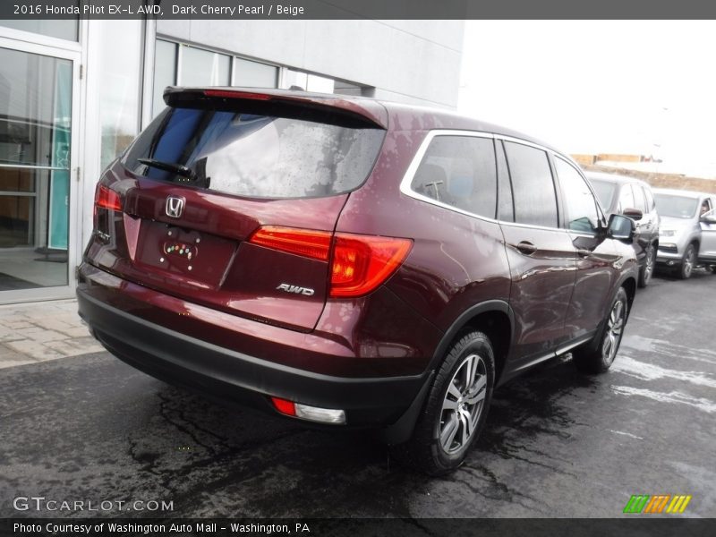 Dark Cherry Pearl / Beige 2016 Honda Pilot EX-L AWD