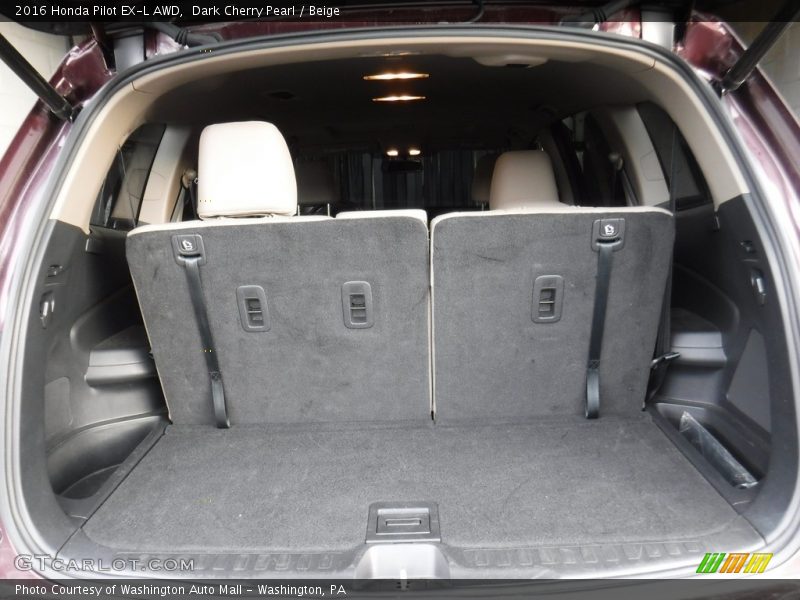Dark Cherry Pearl / Beige 2016 Honda Pilot EX-L AWD