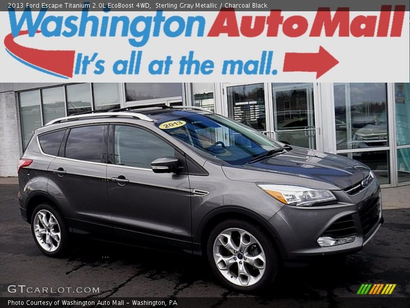 Sterling Gray Metallic / Charcoal Black 2013 Ford Escape Titanium 2.0L EcoBoost 4WD