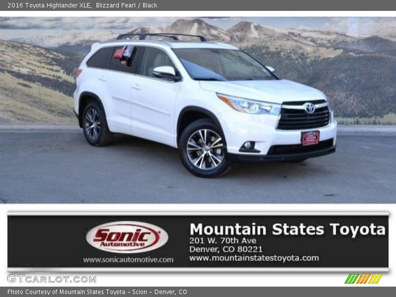 Blizzard Pearl / Black 2016 Toyota Highlander XLE