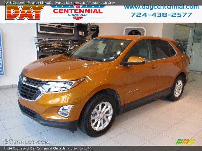 Orange Burst Metallic / Medium Ash Gray 2018 Chevrolet Equinox LT AWD
