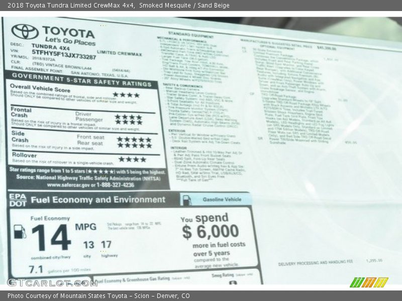 Smoked Mesquite / Sand Beige 2018 Toyota Tundra Limited CrewMax 4x4