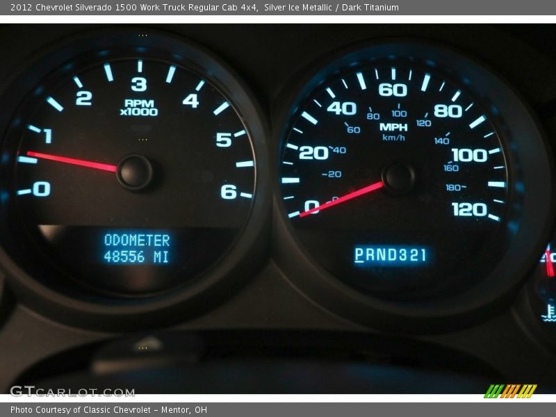 Silver Ice Metallic / Dark Titanium 2012 Chevrolet Silverado 1500 Work Truck Regular Cab 4x4