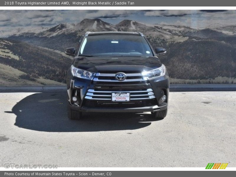 Midnight Black Metallic / Saddle Tan 2018 Toyota Highlander Limited AWD
