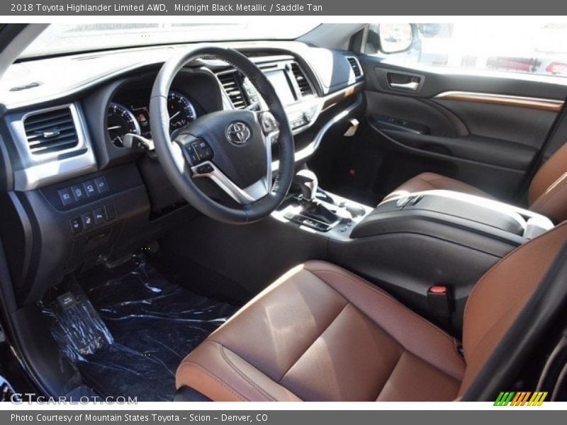 Midnight Black Metallic / Saddle Tan 2018 Toyota Highlander Limited AWD