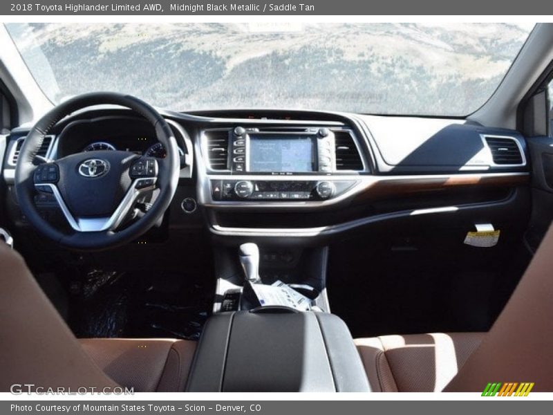 Midnight Black Metallic / Saddle Tan 2018 Toyota Highlander Limited AWD