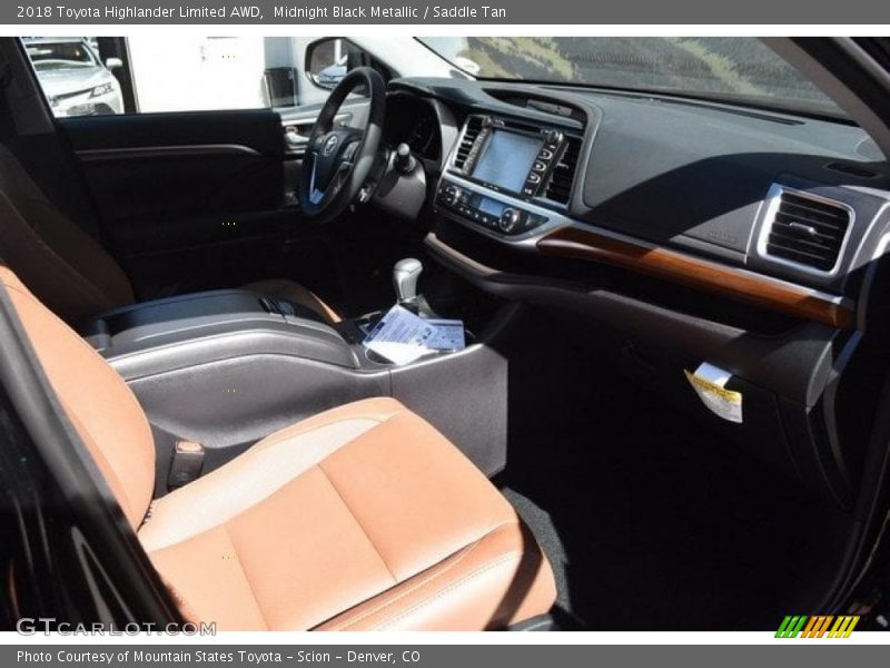 Midnight Black Metallic / Saddle Tan 2018 Toyota Highlander Limited AWD