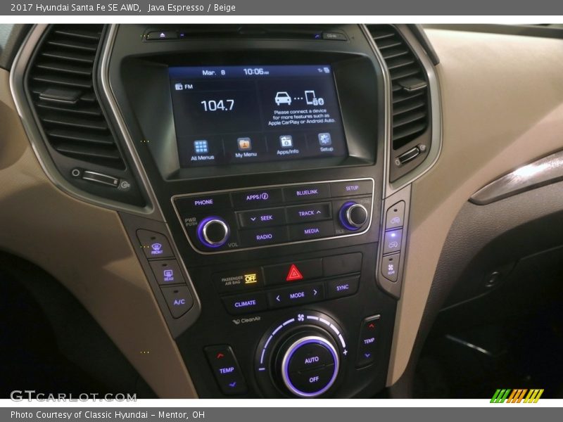 Java Espresso / Beige 2017 Hyundai Santa Fe SE AWD