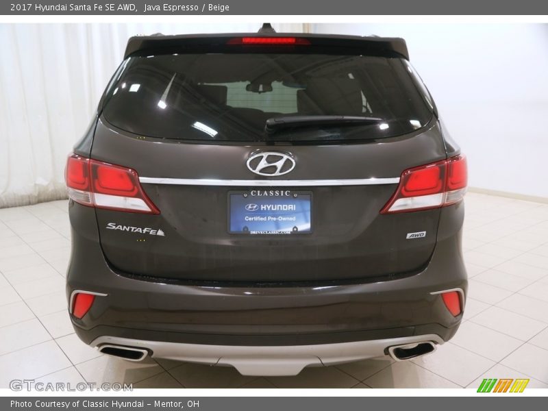 Java Espresso / Beige 2017 Hyundai Santa Fe SE AWD