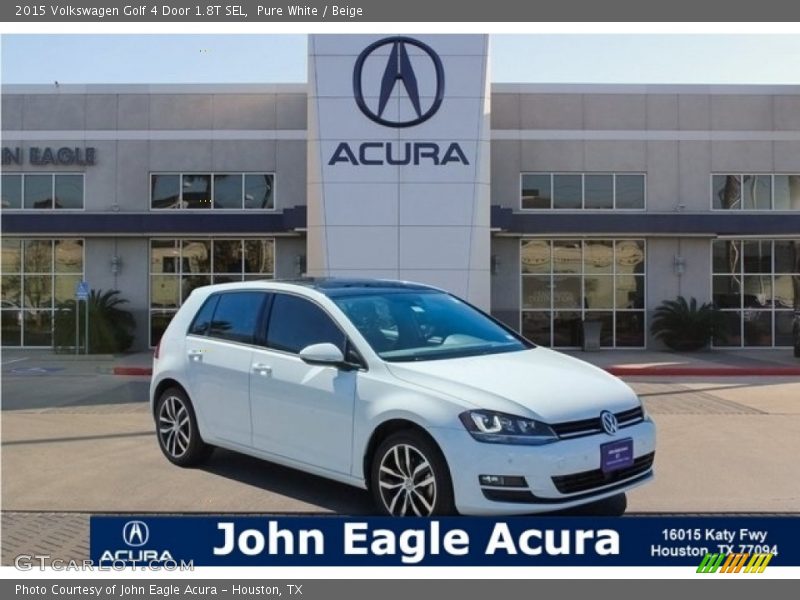 Pure White / Beige 2015 Volkswagen Golf 4 Door 1.8T SEL