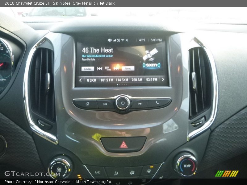 Satin Steel Gray Metallic / Jet Black 2018 Chevrolet Cruze LT
