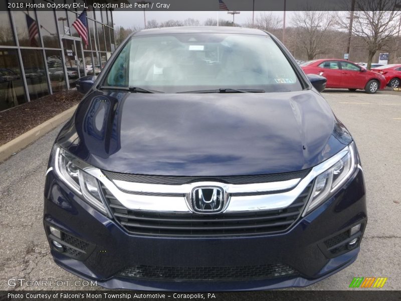 Obsidian Blue Pearl / Gray 2018 Honda Odyssey EX-L