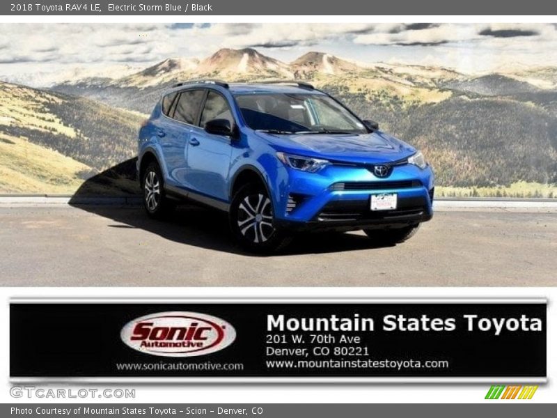 Electric Storm Blue / Black 2018 Toyota RAV4 LE