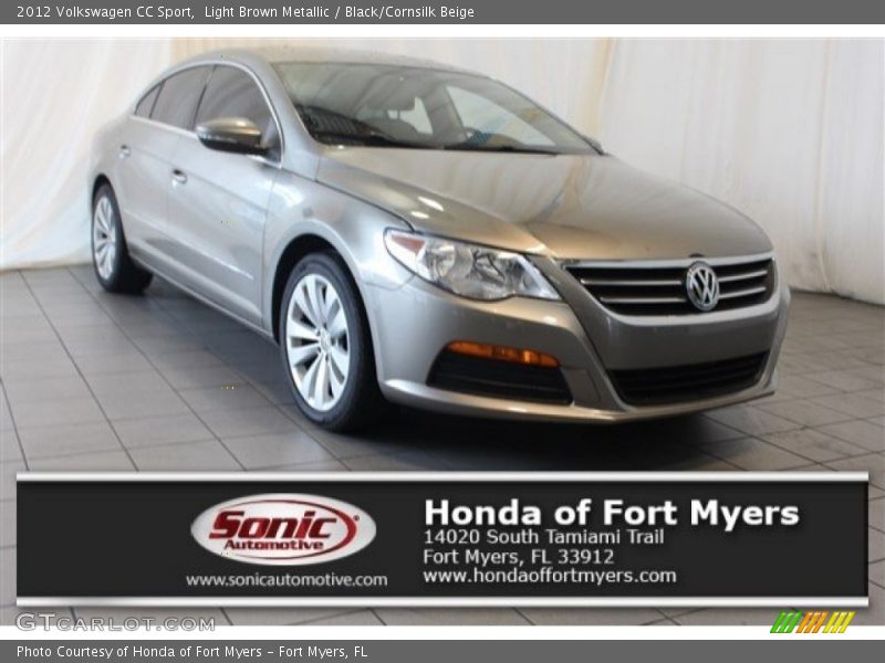 Light Brown Metallic / Black/Cornsilk Beige 2012 Volkswagen CC Sport