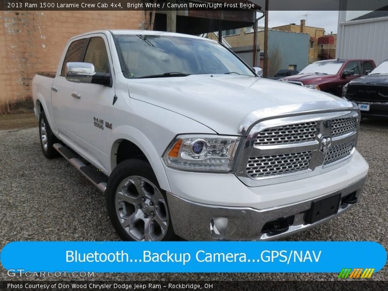 Bright White / Canyon Brown/Light Frost Beige 2013 Ram 1500 Laramie Crew Cab 4x4
