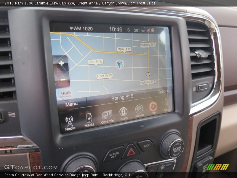 Bright White / Canyon Brown/Light Frost Beige 2013 Ram 1500 Laramie Crew Cab 4x4