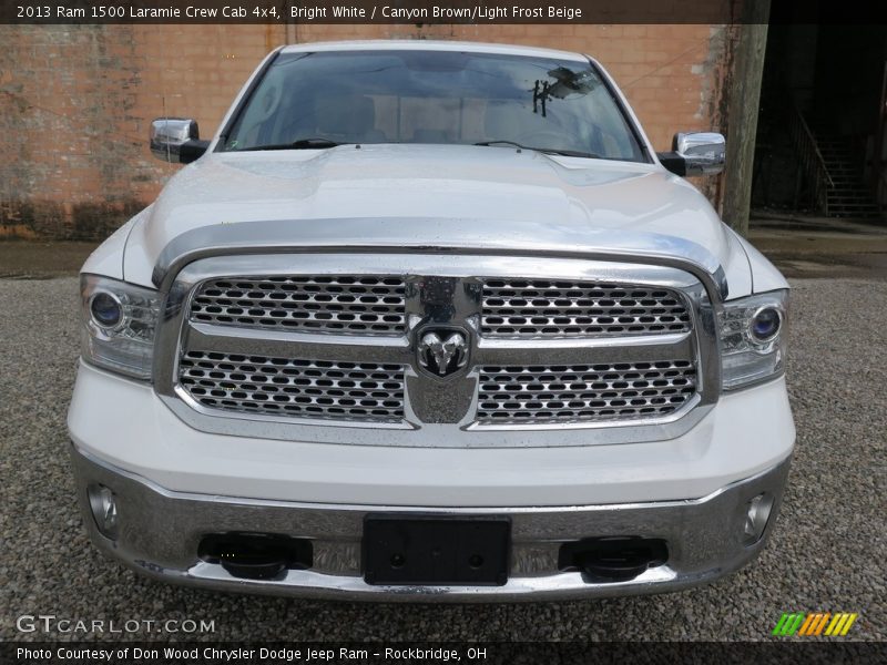 Bright White / Canyon Brown/Light Frost Beige 2013 Ram 1500 Laramie Crew Cab 4x4