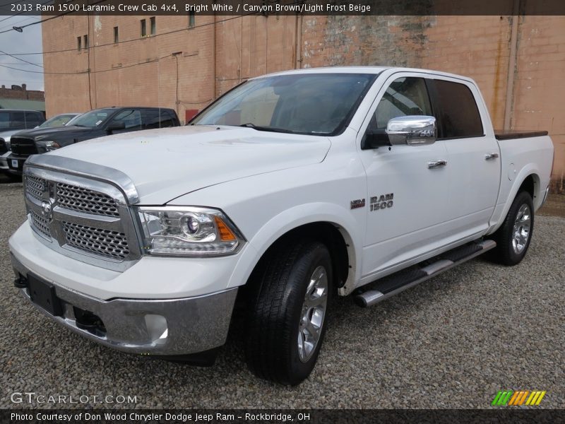 Bright White / Canyon Brown/Light Frost Beige 2013 Ram 1500 Laramie Crew Cab 4x4