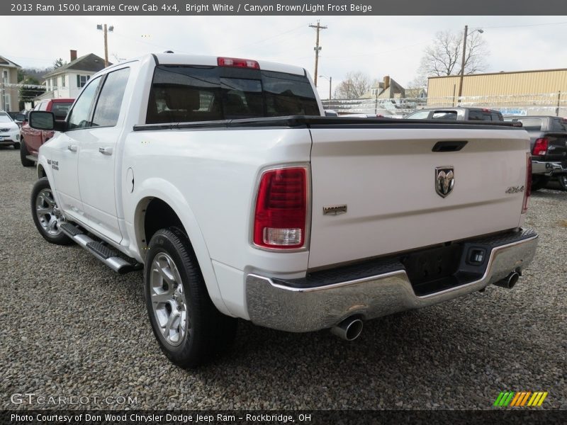 Bright White / Canyon Brown/Light Frost Beige 2013 Ram 1500 Laramie Crew Cab 4x4